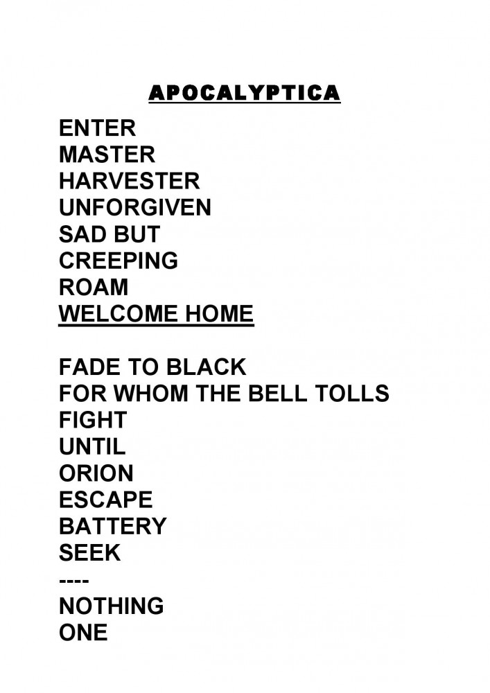 Apocalyptica setlist